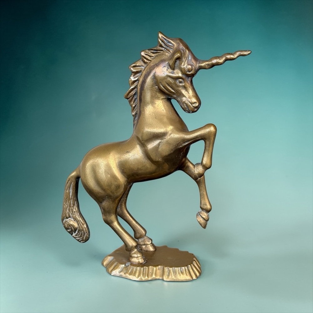 Unicorn Mid Century Modern Vintage Brass Figurine